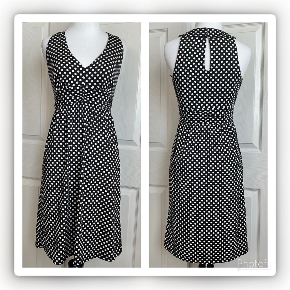 I•N•C INTERNATIONAL CONCEPTS Black and White  Polka Dot Dress XS